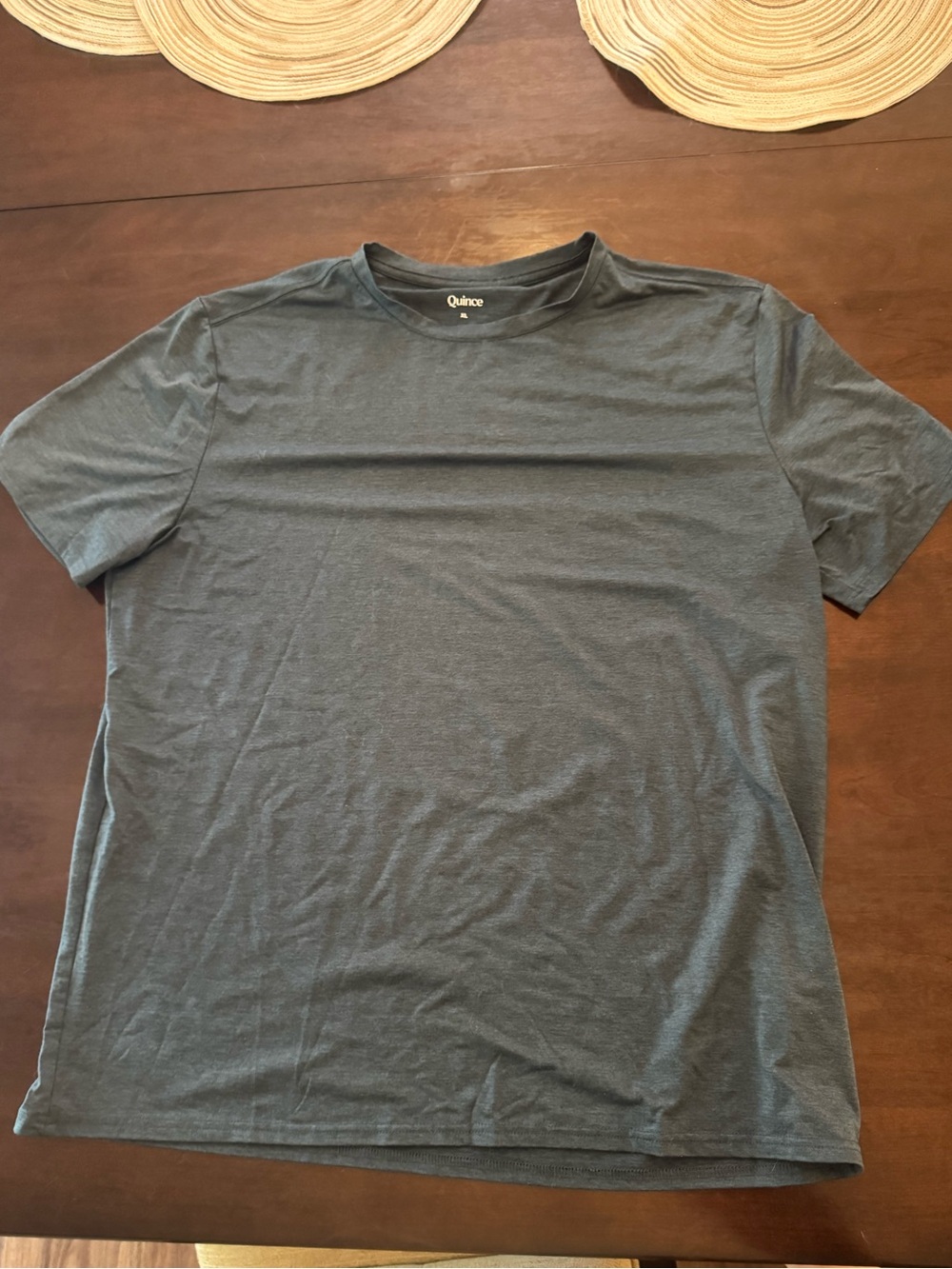 Quince Men's Performance T-Shirt XL Blue Heather Short Sleeve Crewneck Tee